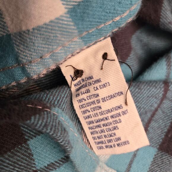 American Eagle AE Flannel Athletic Fit Blue Plaid Shirt sz Large - Picture 5 of 5
